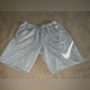 Nike Men's Athletic Gray Shorts with White Logo